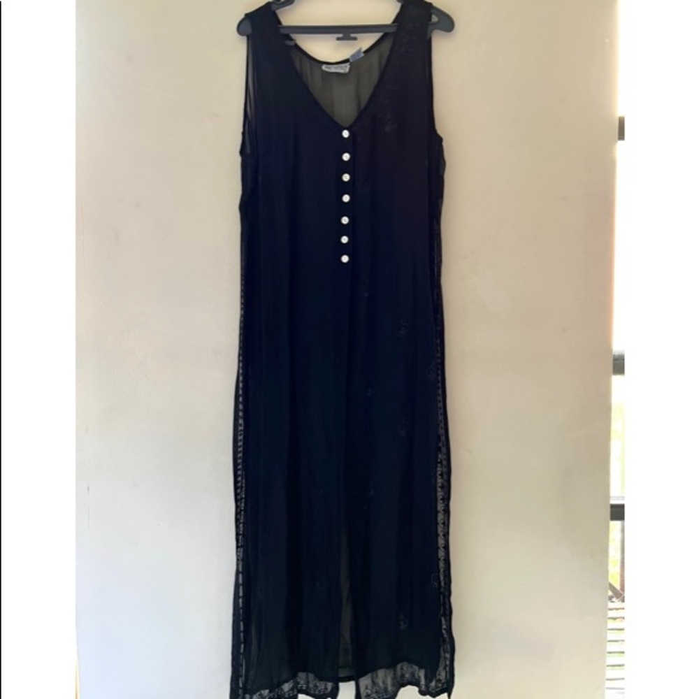Vintage Raiment Fashions NY 100% rayon black duster - Size xl - Circa 90’s - 80$
